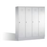 C+P Umkleidespind Classic auf Sockel 4 Abteile Front Lichtgrau Korpus Lichtgrau