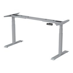 STIER Elektrisch höhenverstellbares Schreibtisch-Gestell TSR silber mit Doppelmotor für Platten 120x60cm bis 180x80cm