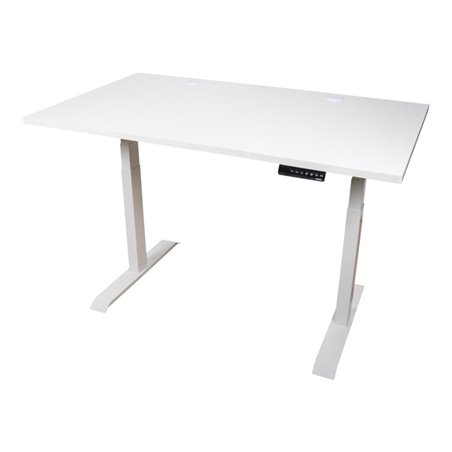 STIER Elektrisch höhenverstellbarer Schreibtisch TSR weiß/weiß