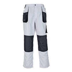 Terrax Bundhose Oxford weiß/grau