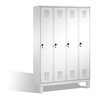 C+P Umkleidespind Evolo auf Füßen 4 Abteile Front Lichtgrau Korpus Lichtgrau