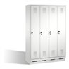 C+P Umkleidespind Evolo auf Sockel 4 Abteile Front Lichtgrau Korpus Lichtgrau