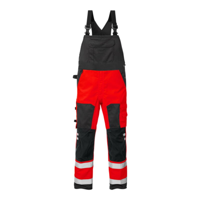 Fristads High Vis Latzhose Kl. 2 1015 PLU Rot (Herren)