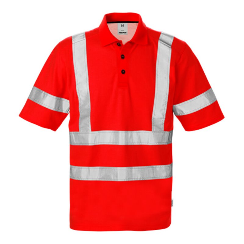 Fristads High Vis Poloshirt 7025 Kl. 3 PHV Rot (Herren)