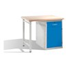 C+P Werkbank mit Multiplexplatte und 1 Standschrank Front Lichtblau Korpus Lichtgrau