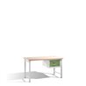 C+P Werkbank mit Multiplexplatte und 1 Schubladenblock 8 HE Front Resedagrün Korpus Lichtgrau