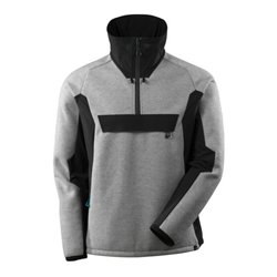 Mascot Jacke, Strick, k. Reißverschluss, Membra Strickpullover grau-meliert/schwarz