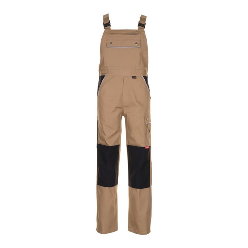 Planam Latzhose Canvas 320 khaki/schwarz