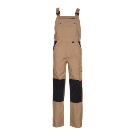 Planam Latzhose Canvas 320 khaki/schwarz
