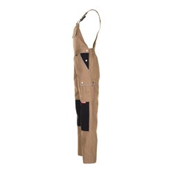 Planam Latzhose Canvas 320 khaki/schwarz