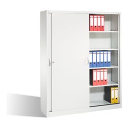 C+P Aktenschrank Acurado mit Schiebetüren 2 x 5 Ordnerhöhen Front Reinweiß Korpus Reinweiß