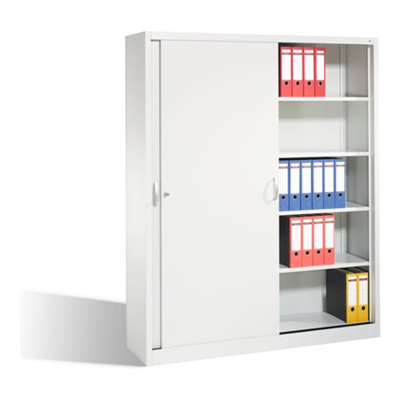 C+P Aktenschrank Acurado mit Schiebetüren 2 x 5 Ordnerhöhen Front Reinweiß Korpus Reinweiß