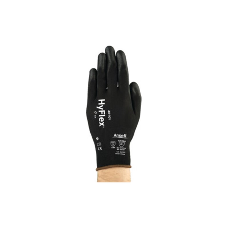 Ansell Handschuhe SensiLite 48-101 Nylon mit Polyurethan schwarz