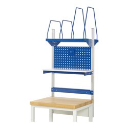 Rau System-Aufbau - Set 03 T350xH1130mm, Gestell lichtgrau, Ausstattung enzianblau