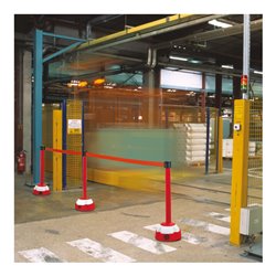 Moravia Gurt-Warnständer MORION rot rot/weiß schraffiert Band 985 mm 50 mm