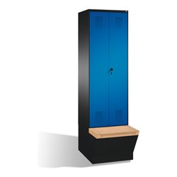 C+P Doppelspind Evolo mit Sitzbox 2 Abteile Front Enzianblau Korpus Schwarzgrau