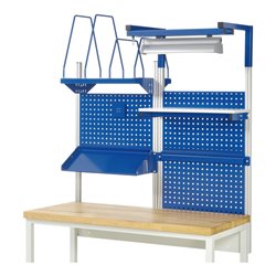 Rau System-Aufbau - Set 06 H1380mm, Gestell lichtgrau, Ausstattung enzianblau