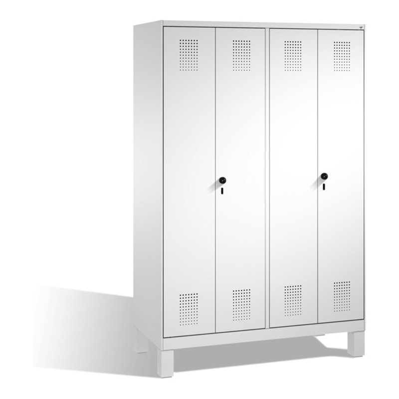 C+P Doppelspind Evolo auf Füßen 4 Abteile Front Lichtgrau Korpus Lichtgrau