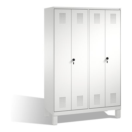 C+P Doppelspind Evolo auf Füßen 4 Abteile Front Lichtgrau Korpus Lichtgrau