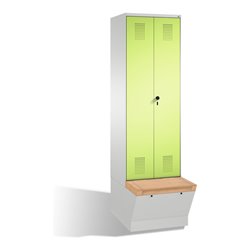 C+P Doppelspind Evolo mit Sitzbox 2 Abteile Front Viridingrün Korpus Lichtgrau