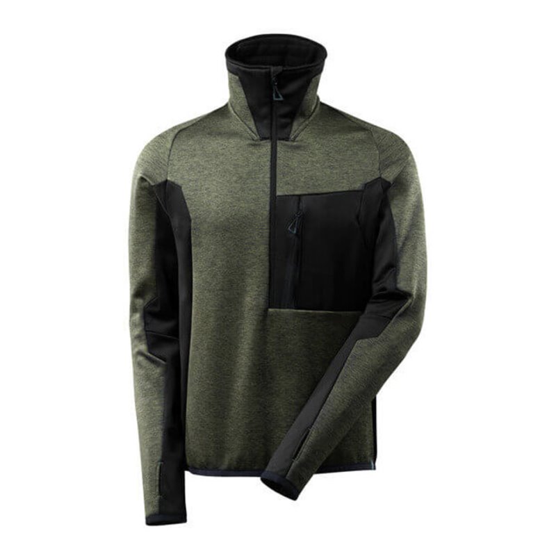 Mascot Fleecepullover mit kurzem Reißverschluss Microfleecejacke mossgrün/schwarz