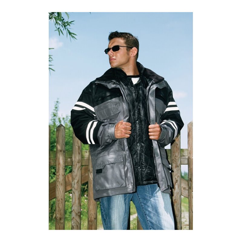 Steppjacke Kombijacke 5in1 grau/schwarz