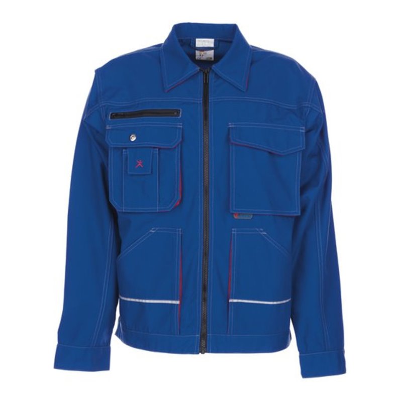 Planam Basalt Arbeitskleidung Bundjacke kornblau/rot