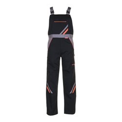 Planam Latzhose Visline schwarz/orange/zink