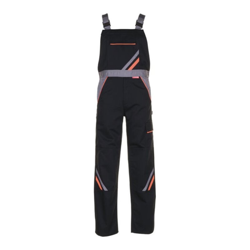 Planam Latzhose Visline schwarz/orange/zink