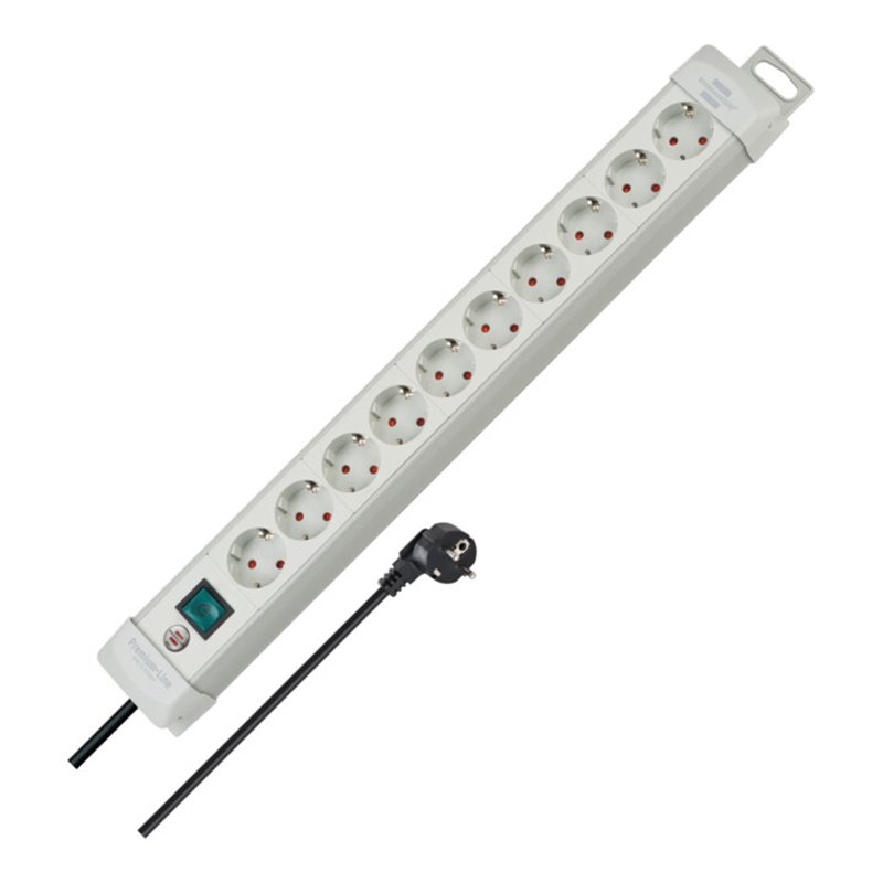 BRENNENSTUHL Steckdosenleiste 10-fach 1955500100 Premium-Line  lichtgrau 3m H05VV-F 1955500100