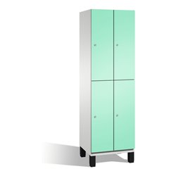 C+P Doppelstockspind Cambio auf Füßen 4 Fächer Front Lichtgrün Korpus Lichtgrau
