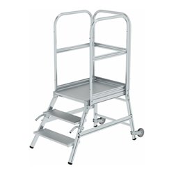 MUNK Podestleiter einseitig mit Rollen und Griff