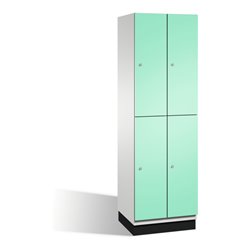 C+P Doppelstockspind Cambio auf Sockel 4 Fächer Front Lichtgrün Korpus Lichtgrau