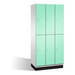 C+P Doppelstockspind Cambio auf Sockel 6 Fächer Front Lichtgrün Korpus Lichtgrau