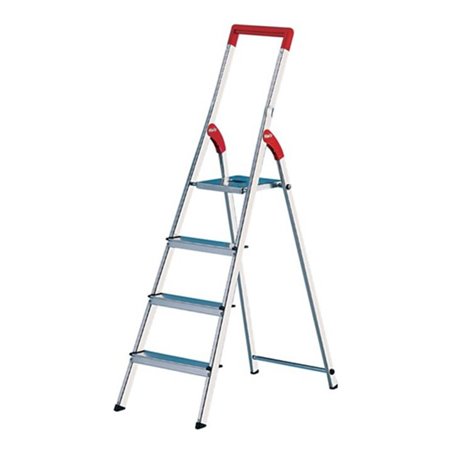 Stufenstehleiter Alu 8Stufen 1seitig Plattform-H1760mm uäußereB540mm