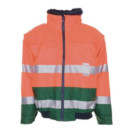 Planam Warnschutz-Comfortjacke orange/grün