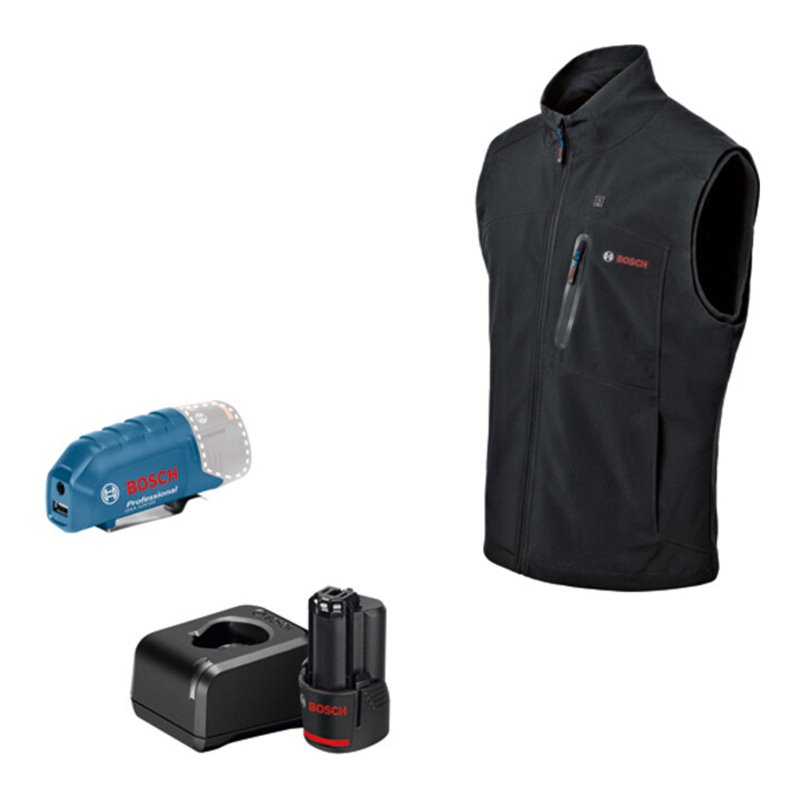 Bosch Beheizbare Kleidung GHV 12+18V XA: Akkuadapter, Ladegerät, 1x Akku