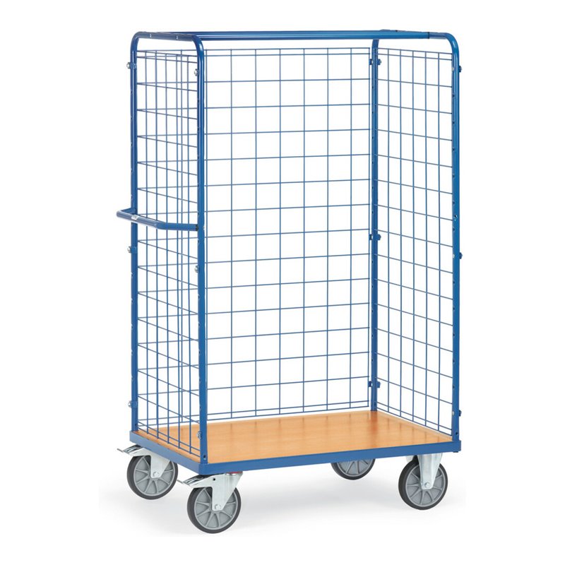 fetra Paketwagen 858+ Drahtgitterwänden, Tragkraft 600kg mit TPE-Reifen