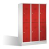 C+P Doppelstockspind Classic auf Sockel 6 Fächer Front Rubinrot Korpus Lichtgrau