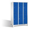 C+P Doppelstockspind Classic auf Füßen 6 Fächer Front Enzianblau Korpus Lichtgrau