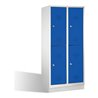 C+P Doppelstockspind Classic auf Sockel 4 Fächer Front Enzianblau Korpus Lichtgrau