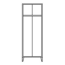 Portofino Kleiderschrank de luxe m.Füßen 2 Abteilen