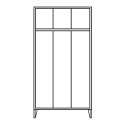 Portofino Kleiderschrank de luxe m.Füßen 3 Abteilen