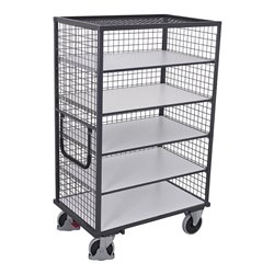 VARIOfit ESD Etagenwagen fest verschweißt Drahtgitterwände
