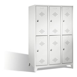 C+P Doppelstockspind Classic auf Füßen 6 Fächer Front Lichtgrau Korpus Lichtgrau