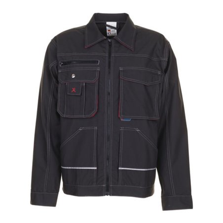 Planam Bundjacke Basalt anthrazit/rot