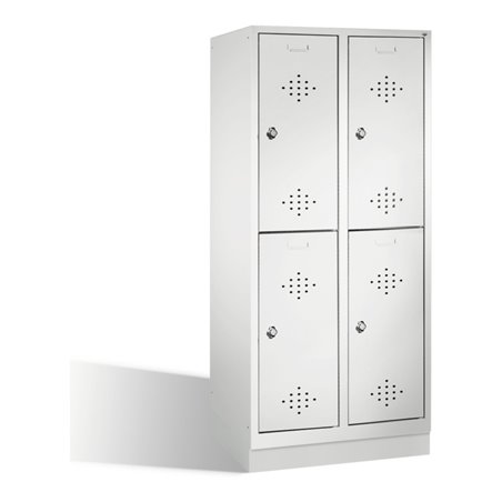 C+P Doppelstockspind Classic auf Sockel 4 Fächer Front Lichtgrau Korpus Lichtgrau