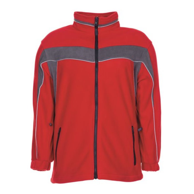 Planam Fleecejacke Plaline rot/schiefer