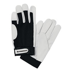 Nappalederhandschuh Main EN 388 Kat. II mit Klettverschluss schwarz