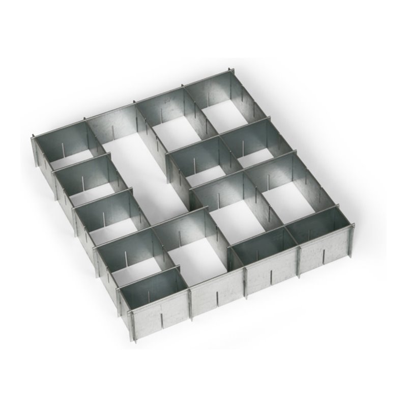 Taurotrade Einteilungsset Stahlblech verzinkt für Schubladen